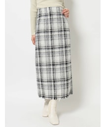 MERCURYDUO | ヘムフリンジツイードタイトスカート(スカート)