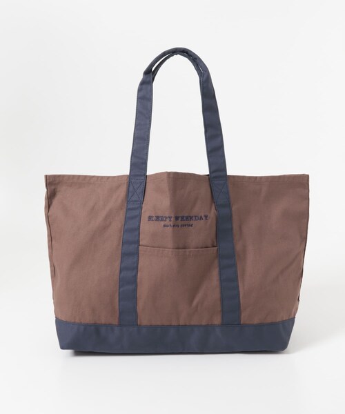 URBAN RESEARCH Sonny Label（アーバンリサーチサニーレーベル）の「SLEEPY WEEKDAY TOTEBAG（トートバッグ・レディース・BRN×NVY/GREEN/NAVY・One）」の9枚目の写真