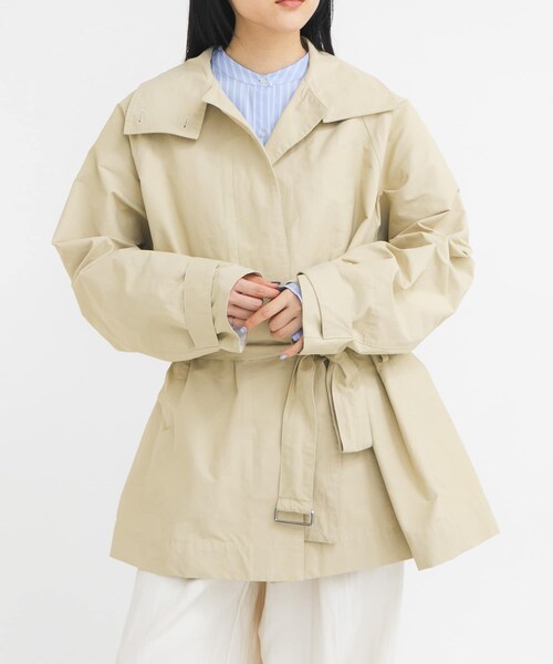 KBF（ケイビーエフ）の「テントラインBIGミドルコート（テーラードジャケット・レディース・BEIGE/BROWN/NAVY・One）」の15枚目の写真