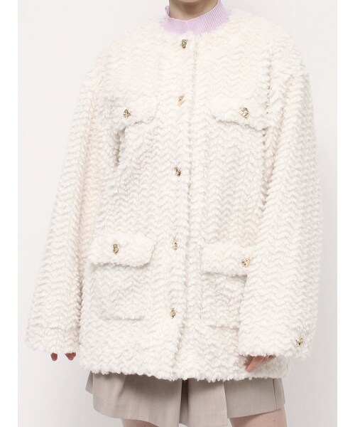 dazzlin ボアフレンチブルゾン オフホワイト 新品 ダズリン ボア