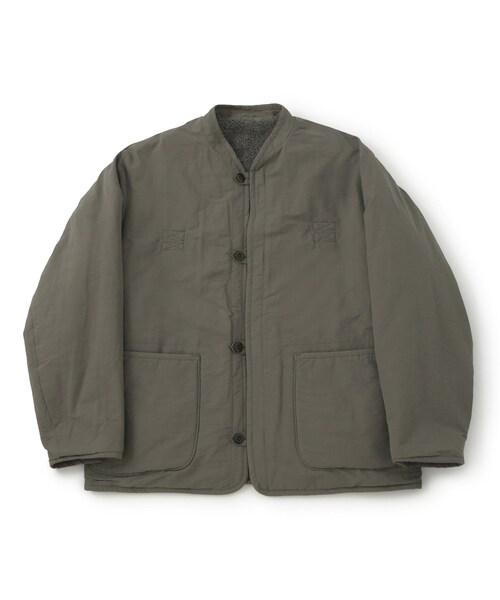 JUNRED(ジュンレッド)の「【 ARMY TWILL / アーミーツイル 】Cotton Nylon Reversible Jacket(ノーカラージャケット・メンズ・ブラック/オフホワイト/カーキ/ネイビー・L/M)」の3枚目の写真
