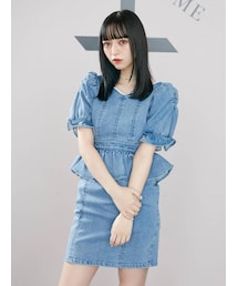 EATME | ペプラムデニムワンピース(ワンピース)