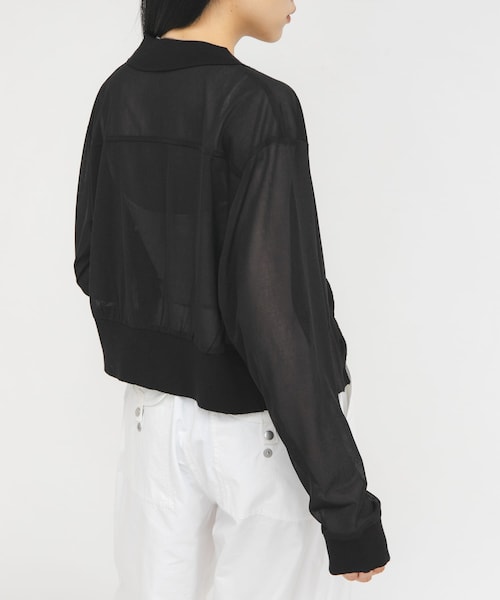 KBF(ケイビーエフ)の「シアーシャツカーディガン(シャツ/ブラウス・レディース・BLACK/BROWN・One)」の6枚目の写真