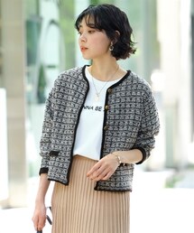 nissen | 大きいサイズツイード調ニットカーディガン(カーディガン/ボレロ)