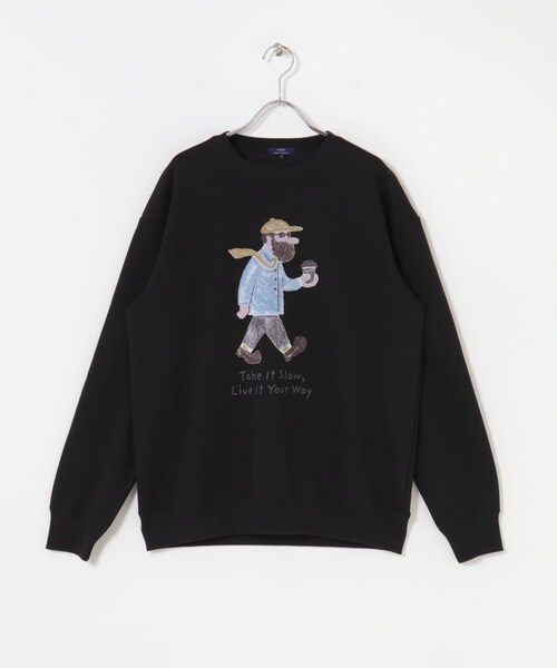 ITEMS URBANRESEARCH（アイテムズ アーバンリサーチ）の「OJISAMPO スウェットトップス（スウェット・メンズ・BIKE WHITE/BIKE BLACK/WALK WHITE/WALK BLACK・M/L）」の8枚目の写真