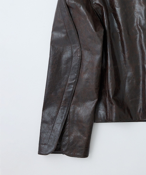 ADAM ET ROPE'（アダムエロペ）の「【sefr】 KEANE JACKET MEN（ライダースジャケット・メンズ・ダークブラウン・M）」の5枚目の写真