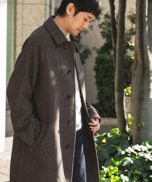 URBAN RESEARCH DOORS（アーバンリサーチドアーズ）の「ウールメルトンステンカラーコート（ステンカラーコート・メンズ・CHECK/CHARCOAL/BLACK・M/L）」の3枚目の写真
