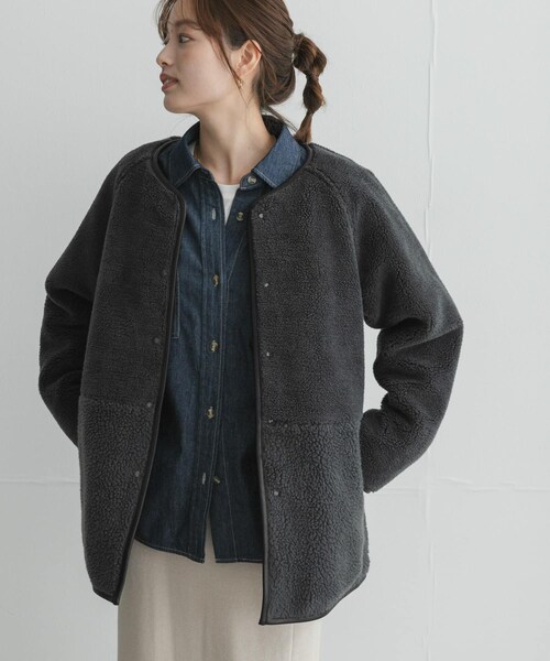 URBAN RESEARCH Sonny Label（アーバンリサーチサニーレーベル）の「リバーシブルボア撥水キルティングコート（その他アウター・レディース・アイボリー/ブラック/ブラウン・Free）」の4枚目の写真