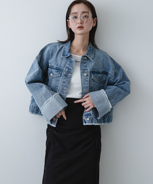 SENSE OF PLACE by URBAN RESEARCH（センスオブプレイスバイアーバンリサーチ）の「ロールアップデニムジャケット（デニムジャケット・レディース・ONE WASH/L.INDIGO・One）」の3枚目の写真