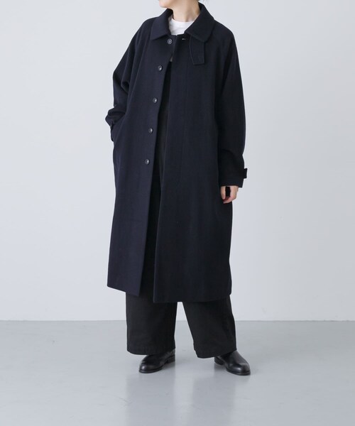 かぐれ（カグレ）の「ウールバルカラーコート（ステンカラーコート・レディース・NAVY/BLACK・Free）」の22枚目の写真