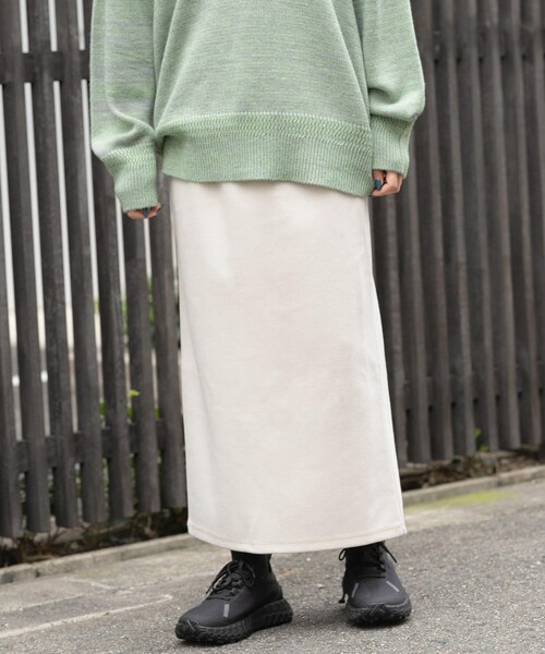 EKAL（エカル）の「ウォームドジャージスカート（スカート・レディース・アイボリー/ブラック/ブラウン・one）」の17枚目の写真
