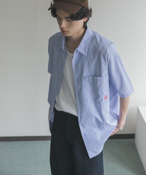 SENSE OF PLACE by URBAN RESEARCH（センスオブプレイスバイアーバンリサーチ）の「『別注』LOVE POP STUDIO×SENSE OF PLACE　シャツ（シャツ/ブラウス・メンズ・WHITE/BLUE・M/L）」の15枚目の写真