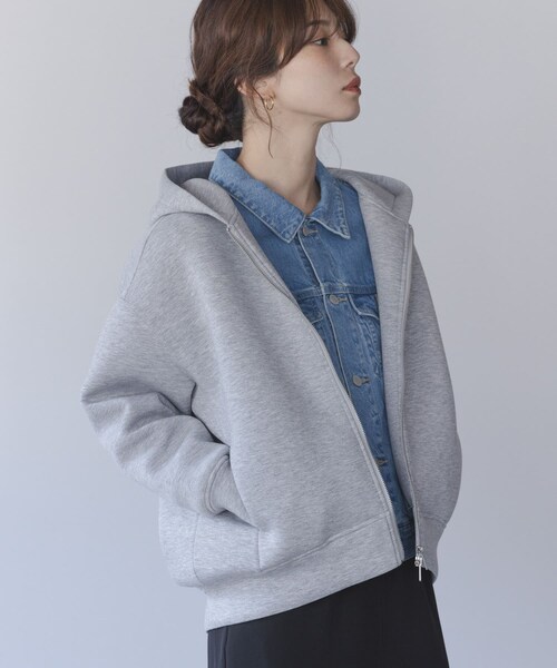 URBAN RESEARCH Sonny Label（アーバンリサーチサニーレーベル）の「ダンボールZIPコクーンフーディー（パーカー・レディース・L.グレー/チャコール/ネイビー・Free）」の6枚目の写真