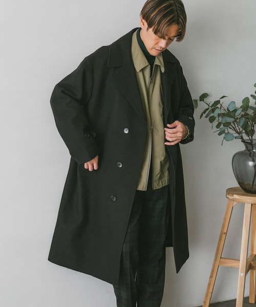 URBAN RESEARCH DOORS(アーバンリサーチドアーズ)の「JAPAN FABRICオーバーチェスターコート(チェスターコート・メンズ・GREEN/GREIGE/BROWN/D.NAVY/BLACK・M/L/XL)」の13枚目の写真