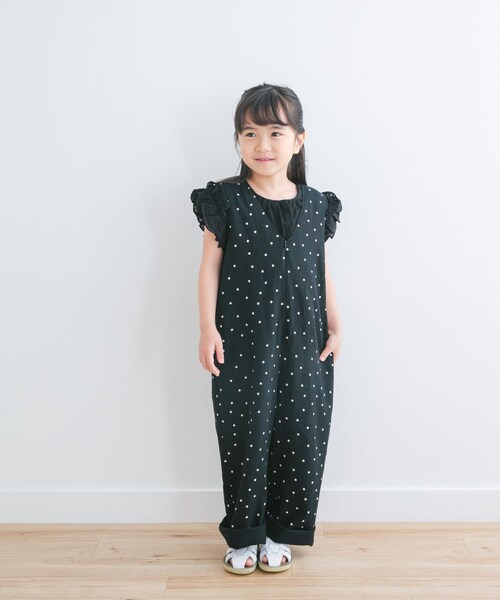 URBAN RESEARCH DOORS（アーバンリサーチドアーズ）の「『親子リンク』リネンレーヨンドットオールインワン(KIDS)（ワンピース・キッズ・NATURAL/BLACK・105/120/135）」の13枚目の写真