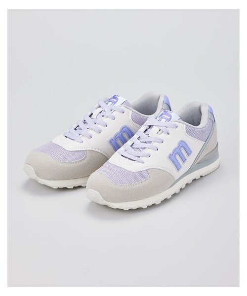nissen（ニッセン）の「moz　コンビレースアップスニーカー（ワイズ３Ｅ）（スニーカー・メンズ・グレー×ネイビー/マスタード/ネイビー/黒/グレージュミックス/ネイビーミックス/テラコッタミックス/ラベンダー×グレー・22.5cm/23.0cm/23.5cm/24.0cm/24.5cm/【ドロップ】25.0cm）」の5枚目の写真
