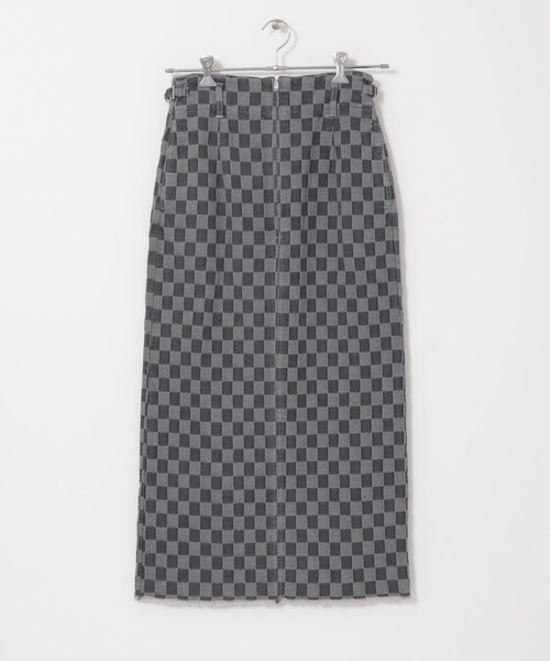 KBF（ケイビーエフ）の「チェッカーパターンデニムスカート（デニムスカート・レディース・BLUE/GRAY/BLACK・one）」の17枚目の写真
