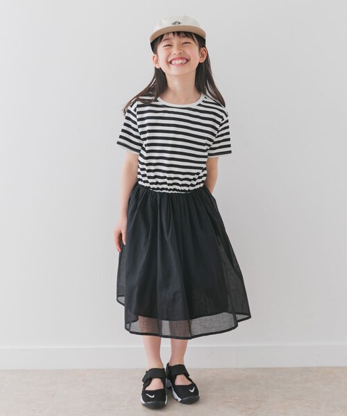 URBAN RESEARCH DOORS(アーバンリサーチドアーズ)の「『親子リンク』『UR TECH』ボイルドッキングワンピース(KIDS)(ワンピース・キッズ・BORDER/PINK・105/120/135)」の5枚目の写真