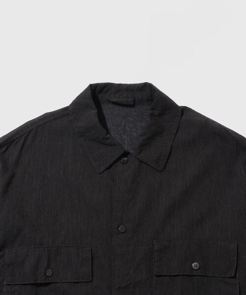 ADAM ET ROPE'(アダムエロペ)の「【blurhms/ブラームス】Silk-Co Voile Military Shirt(シャツ/ブラウス・メンズ・チャコール/ホワイト系・2/3/4)」の8枚目の写真