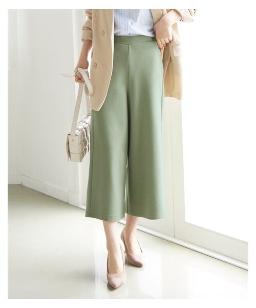 nissen（ニッセン）の「【ウールタッチ】カットメルトンガウチョパンツ（ゆったりヒップ）（パンツ・レディース・シルバーグレー/アイスミント/杢チャコール/杢ネイビー・L/LL/3L/4L/5L/6L/8L/10L）」の17枚目の写真