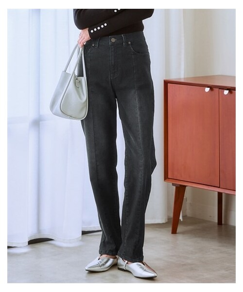 nissen（ニッセン）の「ストレッチ裏起毛センタープレスストレートデニムパンツ（パンツ・レディース・ブルー系/ネイビー系/黒系・S/M/L/LL/3L/4L/5L/6L）」の13枚目の写真