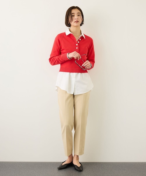 ROPE'（ロペ）の「ヘンリーネックラグランスリーブニットプルオーバー/イージーケア（ニット/セーター・レディース・ホワイト/ネイビー/レッド・F）」の13枚目の写真