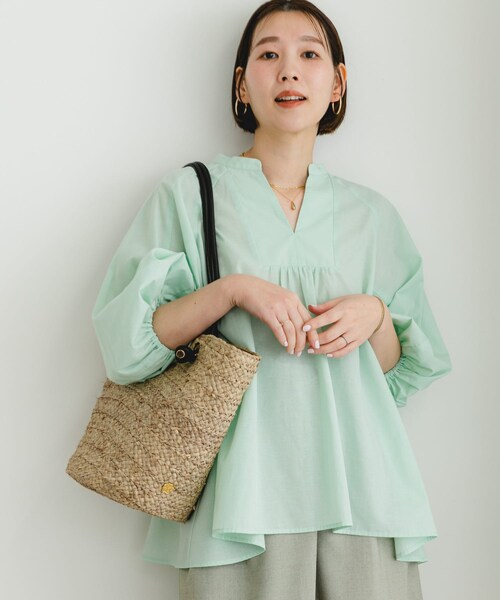 URBAN RESEARCH ROSSO（アーバンリサーチロッソ）の「『UR TECH』F by ROSSO　イージーリネンボリュームブラウス（シャツ/ブラウス・レディース・PINK/GRAY/MINT/NAVY/BLUE ST・FREE）」の22枚目の写真