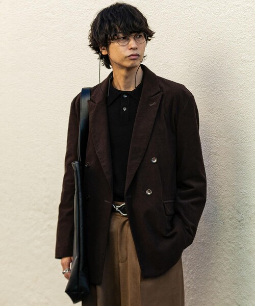 SENSE OF PLACE by URBAN RESEARCH（センスオブプレイスバイアーバンリサーチ）の「『セットアップ対応』 コーデュロイダブルルーズジャケット（テーラードジャケット・メンズ・BROWN/BLACK/L.KHAKI・M/L）」の4枚目の写真