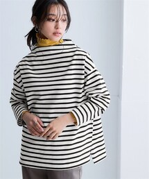 nissen | 綿１００％バスクボトルネックトップス（UVカット）(Tシャツ/カットソー)