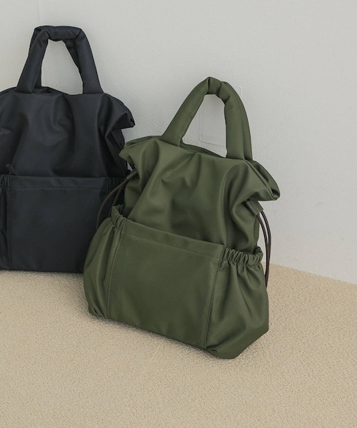 URBAN RESEARCH DOORS（アーバンリサーチドアーズ）の「ナイロンドロストトートバッグ（トートバッグ・レディース・KHAKI/BLACK・-）」の2枚目の写真