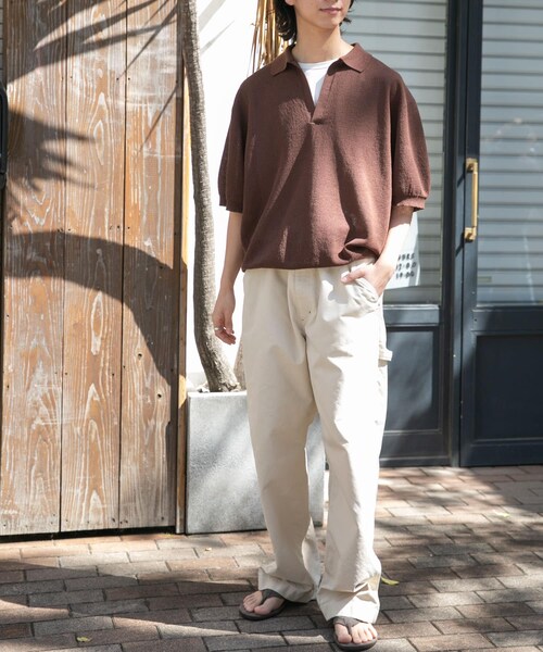 URBAN RESEARCH DOORS(アーバンリサーチドアーズ)の「FORK&SPOON リネンブレンドスキッパーニット(ニット/セーター・メンズ・LIGHTBLUE/BROWN/BLACK・4/5)」の20枚目の写真
