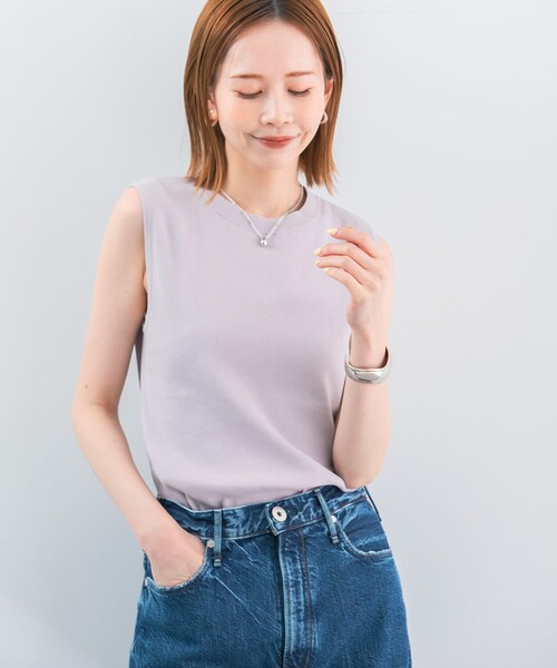 URBAN RESEARCH ROSSO（アーバンリサーチロッソ）の「総針タンクトップ（タンクトップ・レディース・lightgray/sand/black・FREE）」の8枚目の写真