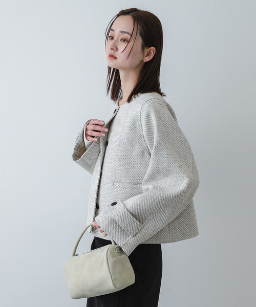 SENSE OF PLACE by URBAN RESEARCH（センスオブプレイスバイアーバンリサーチ）の「ツイードノーカラージャケット（ノーカラージャケット・レディース・WHT×BLK/BLK×WHT・One）」の8枚目の写真