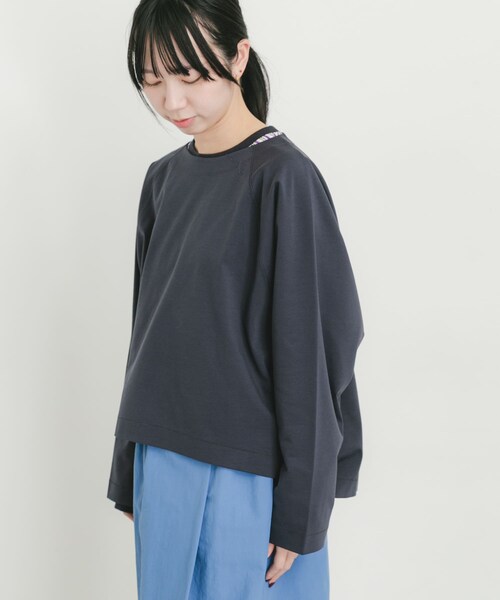 EKAL(エカル)の「シルケットコットンロングスリーブTシャツ(Tシャツ/カットソー・レディース・オフ/ネイビー・One)」の17枚目の写真