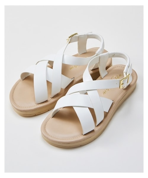 nissen（ニッセン）の「【ゆったり幅広】曲がるクッションソールクロスベルトサンダル（ワイズ４Ｅ）（サンダル・メンズ・黒/ブラウン/ホワイト/シャンパンゴールド・M=23.0~23.5cm/4E/L=24.0~24.5cm/4E/LL=25.0~25.5cm/4E/3L=26.0~26.5cm/4E）」の3枚目の写真