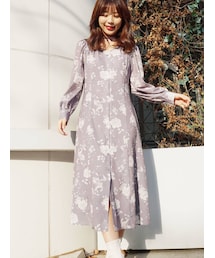 MERCURYDUO | フラワープリントバックリボンワンピース(ワンピース)