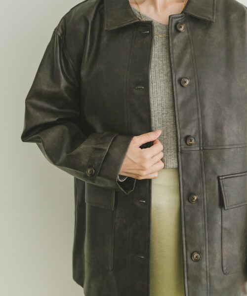 ITEMS URBANRESEARCH(アイテムズ アーバンリサーチ)の「カバーオールジャケット(カバーオール・レディース・BRN/BLK・FREE)」の4枚目の写真