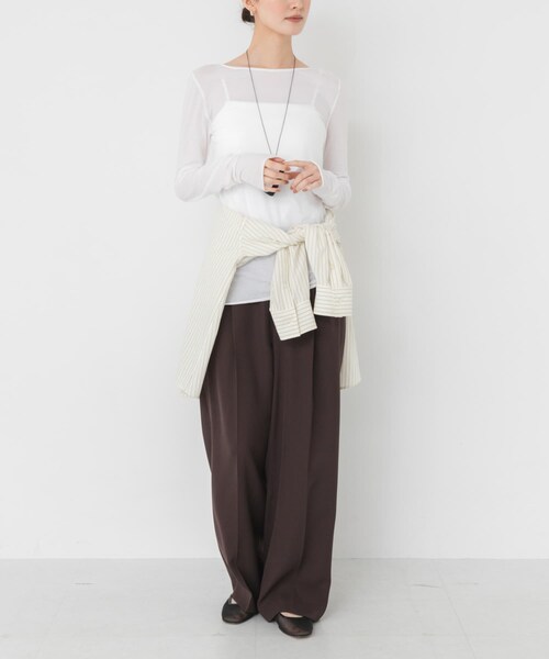 URBAN RESEARCH(アーバンリサーチ)の「THYARD ハイゲージカットソー(Tシャツ/カットソー・レディース・OFF WHITE/BLACK/BROWN・Free)」の10枚目の写真