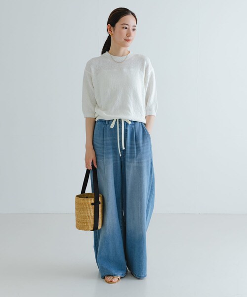 URBAN RESEARCH(アーバンリサーチ)の「ブークレハーフスリーブニット(ニット/セーター・レディース・NAVY/RED/OFF・FREE)」の10枚目の写真