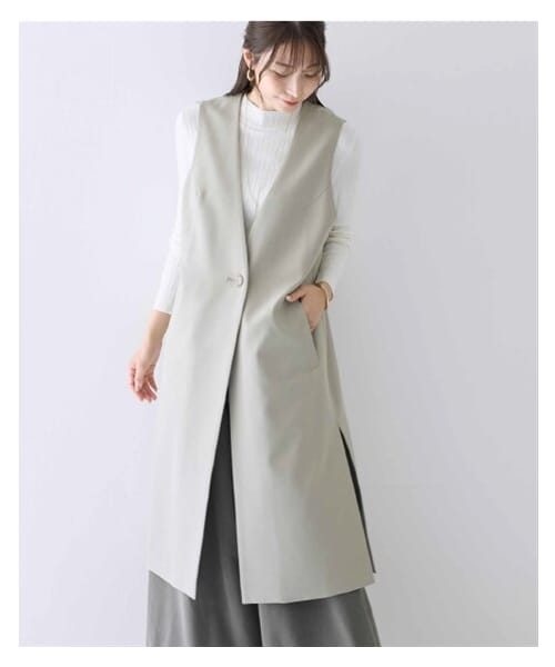 nissen（ニッセン）の「ロングジレ【OtonaSMILE】（ベスト・レディース・黒/グレージュ・M/L/LL/3L）」の2枚目の写真