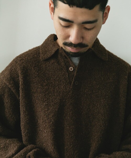 URBAN RESEARCH DOORS（アーバンリサーチドアーズ）の「ブークレ ニットポロシャツ（ニット/セーター・メンズ・BROWN/NAVY/BLACK・M/L）」の2枚目の写真