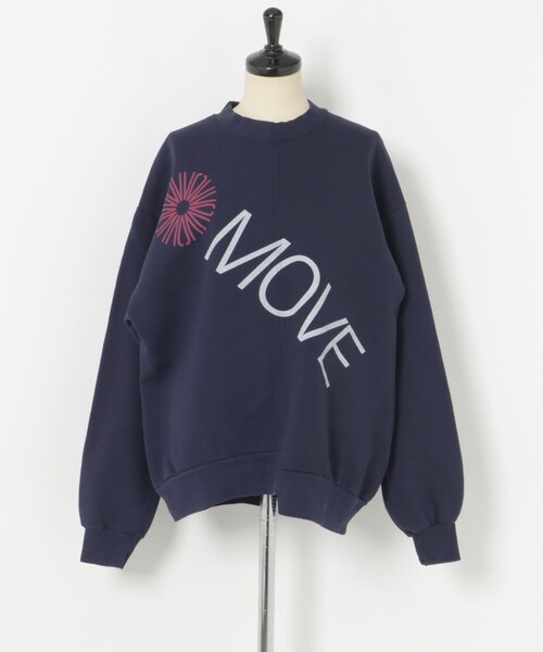 THE GOODLAND MARKET（ザグッドランドマーケット）の「77circa　make MOVE print sweat top（スウェット・レディース・gray1/black1/black2/gray2/navy1/navy2・one）」の5枚目の写真