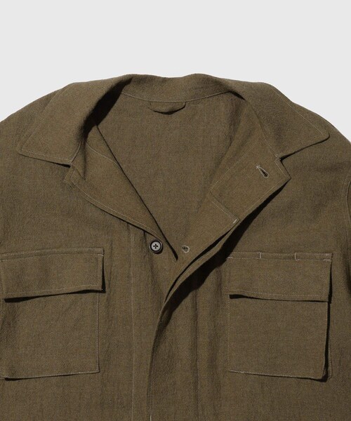 ADAM ET ROPE'（アダムエロペ）の「【blurhmsROOTSTOCK/ブラームスルーツストック】Ramie Linen Wool Swedish BDU Jacket（その他アウター・メンズ・ブラック/カーキ・2/3/4）」の9枚目の写真