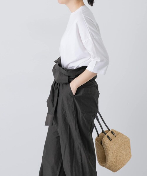 かぐれ（カグレ）の「ワイド6分袖プルオーバー（Tシャツ/カットソー・レディース・OFF/INK BLACK/GREGE/BROWN・Free）」の11枚目の写真