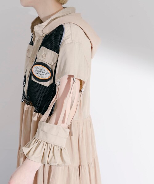THE GOODLAND MARKET（ザグッドランドマーケット）の「old honey　-OH- 72℃ dress（ワンピース・レディース・beige/white・FREE）」の6枚目の写真