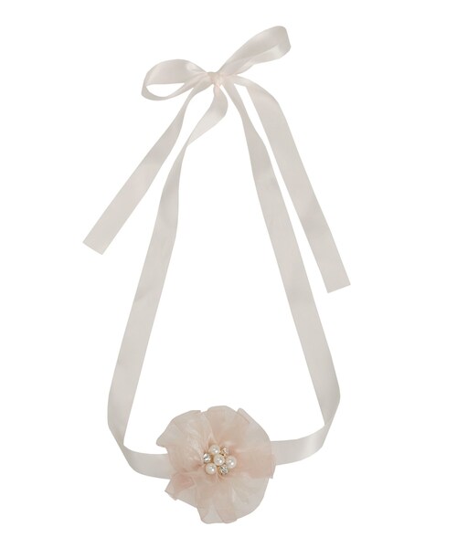 CALNAMUR（カルナムール）の「SHEER 3D FLOWER 2WAY CHORKER/シアー3Dフラワー2WAYチョーカー（ネックレス・レディース・グレー/ピンク・F）」の4枚目の写真