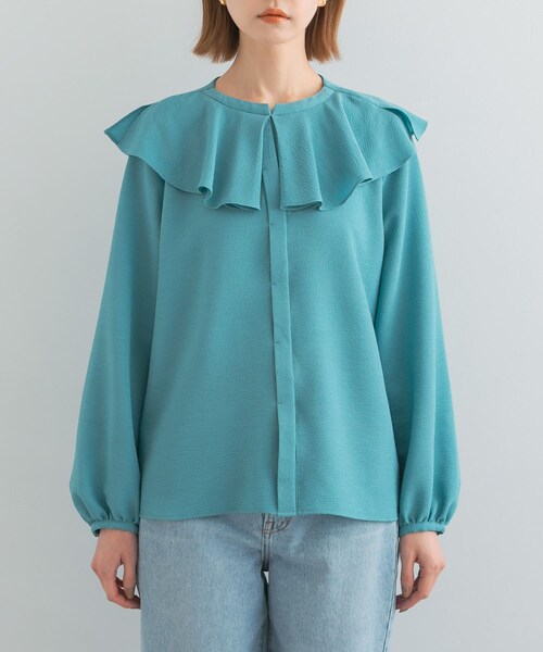 URBAN RESEARCH ROSSO（アーバンリサーチロッソ）の「楊柳フリルブラウス（シャツ/ブラウス・レディース・blue/white/beige・FREE）」の22枚目の写真