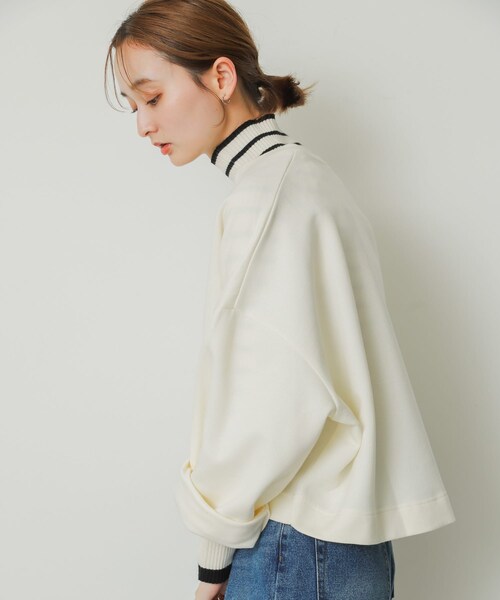 SENSE OF PLACE by URBAN RESEARCH(センスオブプレイスバイアーバンリサーチ)の「Vネッククロップドトップ(Tシャツ/カットソー・レディース・IVORY/PURPLE/BLACK・one)」の9枚目の写真