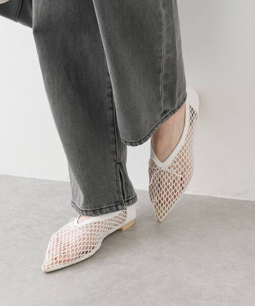 SENSE OF PLACE by URBAN RESEARCH（センスオブプレイスバイアーバンリサーチ）の「メッシュポインテッドシューズ（バレエシューズ・レディース・IVORY/BLACK・S/M/L）」の8枚目の写真