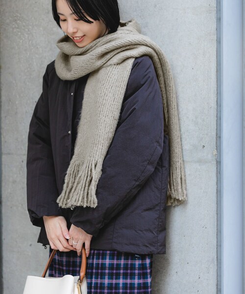 RODE SKO（ロデスコ）の「ラッセル起毛マフラー（マフラー・レディース・GRAY/OFF/MINT・one）」の14枚目の写真